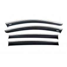 Ветровики с хромированным молдингом (4 шт, Niken) для Dacia Sandero 2021- гг