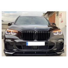 Передний Лип Спойлер Paradigm V-3 (2018-2022, Черный Глянец) для BMW X5 G05 2019- гг