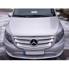 Накладки на решетку 2014-2020 (5 шт, нержавейка) OmsaLine - Итальянская Нержавейка для Mercedes Vito/V-class W447 2014- гг