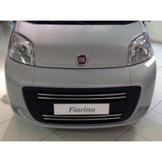 Накладки на решетку радиатора (4 шт., нержавейка) OmsaLine - Итальянская Нержавейка для Fiat Fiorino/Qubo 2008-2024 гг