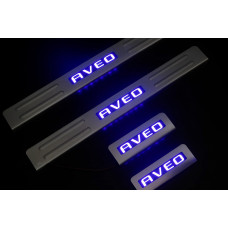 Накладки на пороги Libao (4 шт., Нержавейка) для Chevrolet Aveo T300 2011-2020 гг