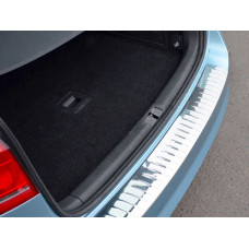 Накладка на задний бампер OmsaLine Глянец (SW, нержавейка) для Volkswagen Passat B7 2012-2015 гг