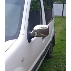 Хромированные Накладки на Зеркала (2004-2008, 2 шт) Carmos - Турецкая Нержавеющая Сталь для Renault Kangoo