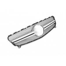 Передняя решетка радиатора AMG Silver (2015-2018) для Mercedes A-сlass W176
