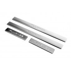 Накладки на пороги OmsaLine (4 шт., нержавейка) для Renault Fluence 2009-2016 гг