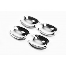 Хром накладки под ручки (4 шт, пластик) для Peugeot 307 2001-2008 гг