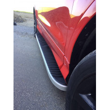 Боковые Подножки Tayga Grey (2 шт., Алюминий) С черной накладкой на дверях для Ford Kuga/Escape 2013-2019 гг