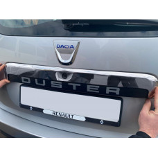 Верхняя накладка из нержавейки над номером для Renault Duster 2008-2017 гг