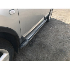 Боковые пороги Rainbow (2 шт., алюминий) Короткая База для Nissan Qashqai 2010-2014 гг