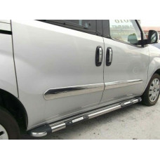 Дверные Молдинги Нержавеющая Сталь (4 шт.) OmsaLine - Итальянская Нержавейка для Fiat Doblo II 2010-2022 гг