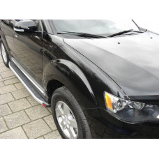 Боковые пороги Fullmond (2 шт, алюм.) для Mitsubishi Outlander 2006-2012 гг