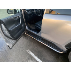 Боковые Подножки OEM V1A (2 шт, Алюминий) для Toyota Rav 4 2019- гг