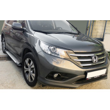 Боковые пороги Allmond Grey (2 шт., алюм.) для Honda CRV 2012-2016 гг