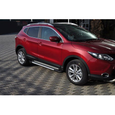 Бокові пороги X5-тип (2 шт., алюм.) для Nissan Qashqai/Rogue Sport 2014-2021 рр