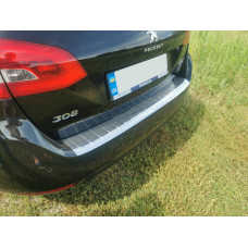 Накладка на задній бампер Carmos (SW, нерж) для Peugeot 308 2014-2021 рр