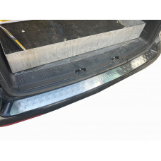 Накладка на задний бампер прямая (Omsa, нержавейка) Transporter для Volkswagen T5 2010-2015 гг