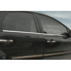 Наружные молдинги окон нержавейка (4 шт) Carmos - Турецкая Нержавеющая Сталь для Ford Focus II 2005-2008 гг