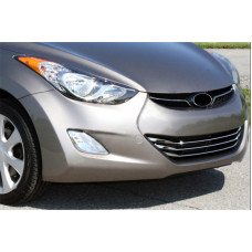 Накладки на решетку радиатора (3 шт, нержавейка) для Hyundai Elantra (MD/UD) 2011-2015 гг