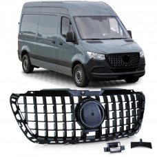 Передня решітка Panamericana GT Panamericana Black Premium Без рамки для Mercedes Sprinter W907/W910 2018- рр