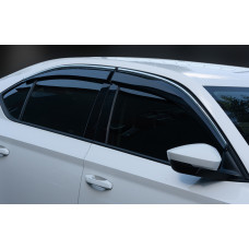 Ветровики с хромированным молдингом SD (4 шт., Sunplex Chrome) для Skoda Superb 2015-2024 гг
