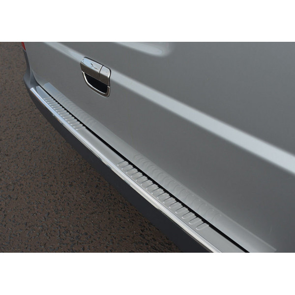 Накладка на задний бампер с загибом (Omsa, нержавейка) Глянец для Mercedes Vito W639 2004-2014 гг