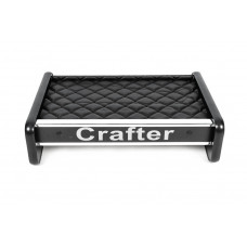 Полиця на панель (Чорна з чорною ниткою) для Volkswagen Crafter 2016- рр