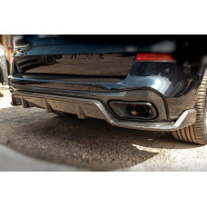 Дифузор заднього бампера V2 (2018-2022, натуральний карбон) для BMW X5 G05 2019- рр