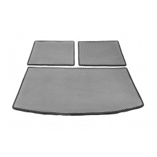 Коврик багажника 3 части (EVA, серый) (7 мест) для Ауди Q7 2005-2015 гг