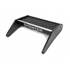 Полка на панель (Черная с черной строчкой) для Mercedes Sprinter W906 2006-2018 гг