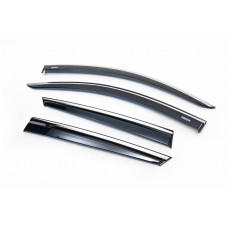Ветровики с хромированным молдингом (4 шт, Niken) для Toyota C-HR 2016-2023 гг