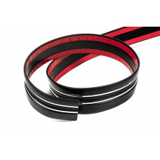 Черный молдинг на дверь с хромированной вставкой метражом sal97 (1 метр, 54 мм)