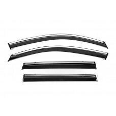 Ветровики с хромированным молдингом Niken Luxury (4 шт) для Toyota Corolla Cross 2020- гг