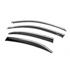 Ветровики с хромированным молдингом (4 шт, Niken) для Chevrolet Malibu 2011-2018 гг