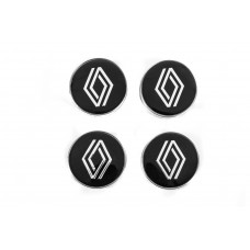 Ковпачки диски чорні з кільцем (59мм на 55мм, 4 шт) для Тюнінг Renault