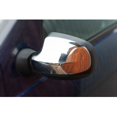 Накладки на зеркала (верхняя часть, 2 шт, нержавейка) для Dacia Logan II 2013-2022 гг