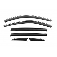 Ветровики с хромированным молдингом Niken Luxury (6 шт) для Honda CRV 2022- гг