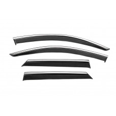 Ветровики с хромированным молдингом Niken Luxury (4 шт) для Volkswagen T-Roc 2017-2025 гг