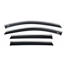 Ветровики с хромированным молдингом (4 шт, Niken) для Hyundai I-20 2020- гг