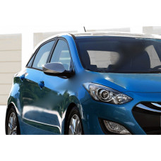 Накладки на зеркала без поворотника (2 шт., нержавейка) OmsaLine - Итальянская Нержавейка для Hyundai I-30 2012-2017 гг