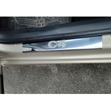 Накладки на пороги Carmos нержавейка для Citroen C-4 2004-2010 гг