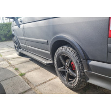 Боковые пороги X5-тип черные (2 шт., алюминий) Длинная База для Volkswagen T5 2010-2015 гг