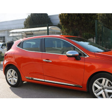 Полный комплект окантовки окон нержавейка (12 шт) OmsaLine - Итальянская Нержавейка для Renault Clio V 2019- гг