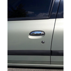 Хромированные Накладки на Ручки (Нержавейка) 2 шт, Carmos - Турецкая сталь для Renault Symbol 1999-2008 гг