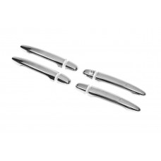 Хромированные Накладки на Ручки (4 шт., Нержавейка) Carmos, Турецкая сталь для Toyota Land Cruiser Prado 120 2002-2009 гг