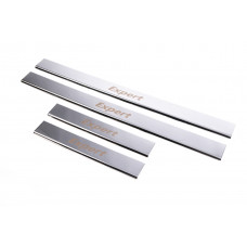 Накладки на дверные пороги из нержавейки Carmos (4 шт) для Peugeot Expert 2017- гг