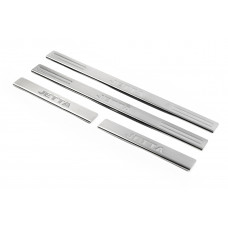 Накладки на пороги OmsaLine (4 шт, нержавейка) для Volkswagen Jetta 2006-2011 гг