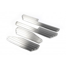 Накладки на внутренние пороги нержавейка OmsaLine (4 шт) для Volkswagen Amarok 2010-2022 гг