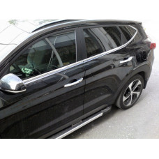 Нижние молдинги окон нержавейка (6 шт) Carmos - Турецкая Нержавеющая Сталь для Hyundai Tucson TL 2016-2021 гг