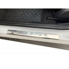 Накладки на пороги OmsaLine (4 шт, нержавейка) для Renault Duster 2008-2017 гг