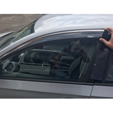 Ветровики с хромированным молдингом SD (4 шт, Niken) для Skoda Rapid 2012-2019 гг